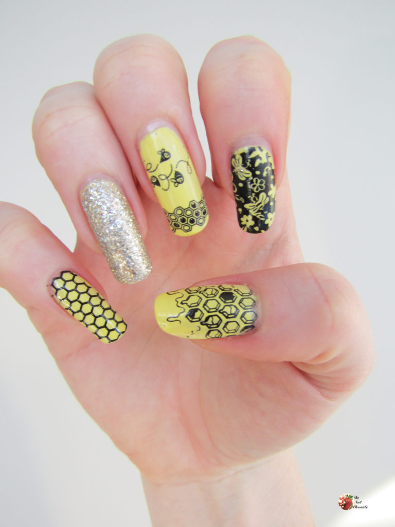 Yellow & Black Nail Art Design - O2 Nails India